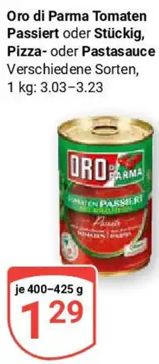Globus Oro di Parma Tomaten Passiert oder Stückig, Pizza- oder Pastasauce Angebot