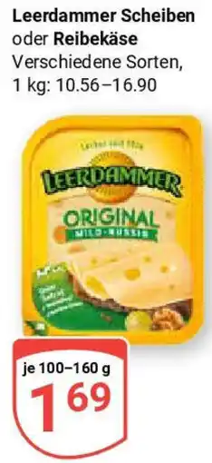 Globus Leerdammer Scheiben oder Reibekäse Angebot