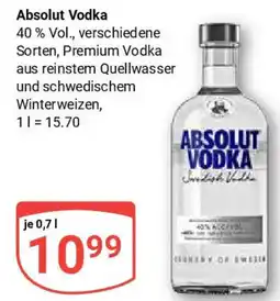 Globus Absolut Vodka Angebot
