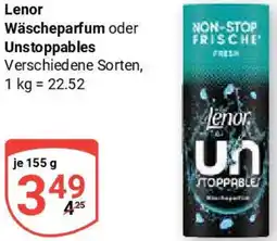 Globus Lenor Wäscheparfum oder Unstoppables Angebot