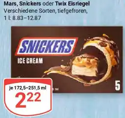 Globus Mars, Snickers oder Twix Eisriegel Angebot