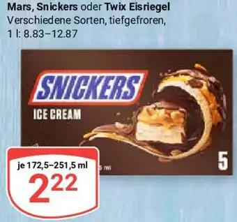 Globus Mars, Snickers oder Twix Eisriegel Angebot