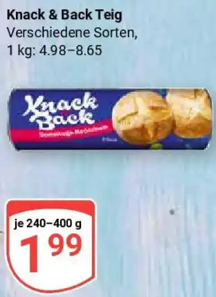 Globus Knack & Back Teig Angebot