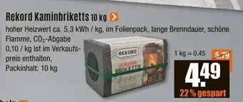 V Baumarkt Rekord Kaminbriketts 10 kg Angebot