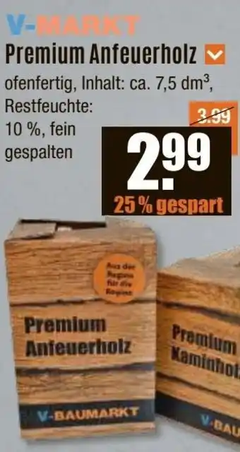 V Baumarkt V-MARKT Premium Anfeuerholz Angebot