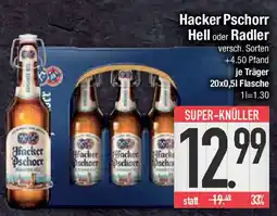 E-Center Hacker Pschorr Hell oder Radler Angebot