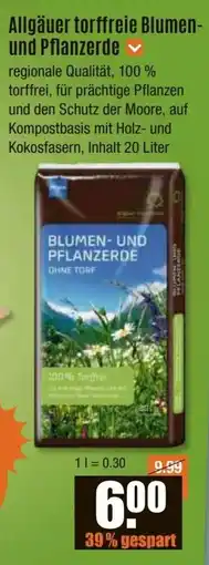 V Baumarkt Allgäuer torffreie Blumen- und Pflanzerde Angebot
