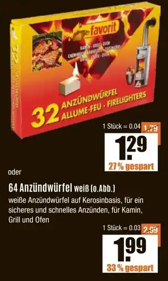 V Baumarkt 64 Anzündwürfel weiß Angebot