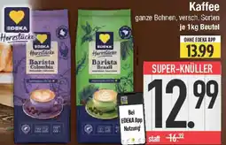 E-Center EDEKA Herzstücke Kaffee ganze Bohnen Angebot