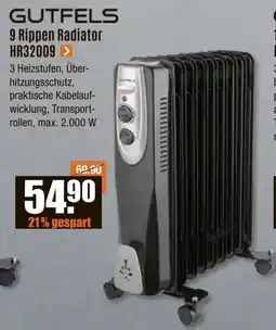 V Baumarkt GUTFELS 9 Rippen Radiator HR32009 Angebot