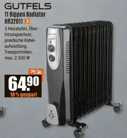V Baumarkt GUTFELS 11 Rippen Radiator HR32011 Angebot