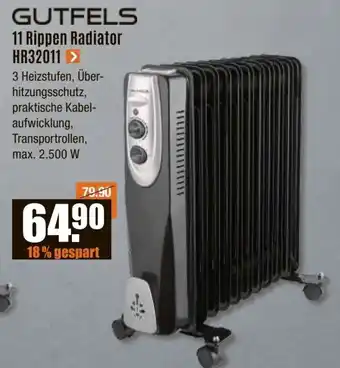 V Baumarkt GUTFELS 11 Rippen Radiator HR32011 Angebot