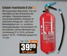 V Baumarkt Schaum-Feuerlöscher 6 Liter Angebot