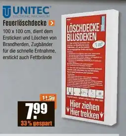 V Baumarkt UNITEC Feuerlöschdecke Angebot