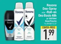 E-Center Rexona Deo-Spray oder -Roll-on Deo Basis 48h Angebot