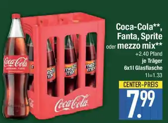 E-Center Coca-Cola Fanta, Sprite oder mezzo mix Angebot