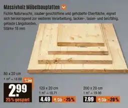 V Baumarkt Massivholz Möbelbauplatten 80*20 cm Angebot