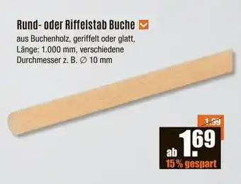 V Baumarkt Rund- oder Riffelstab Buche Angebot