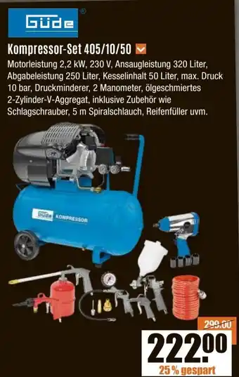 V Baumarkt Güde Kompressor-Set 405/10/50 Angebot