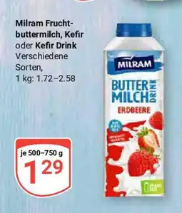 Globus Milram Frucht- buttermilch, Kefir oder Kefir Drink Angebot