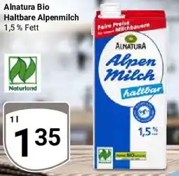 Globus Alnatura Bio Haltbare Alpenmilch Angebot
