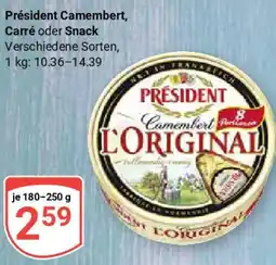 Globus Président Camembert, Carré oder Snack Angebot