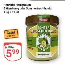 Globus Henrichs Honigtraum Blüten honig oder Sommertrachthonig Angebot