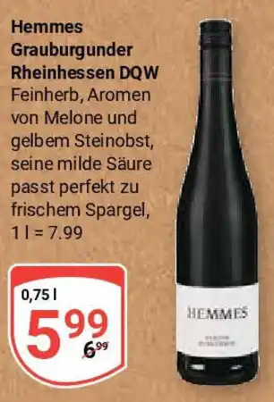 Globus Hemmes Grauburgunder Rheinhessen DQW Angebot