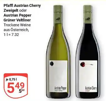 Globus Pfaffl Austrian Cherry Zweigelt oder Austrian Pepper Grüner Veltliner Angebot