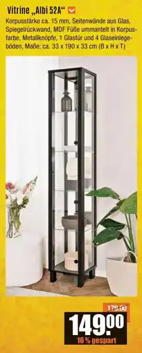 V Baumarkt Vitrine "Albi 52A" Angebot