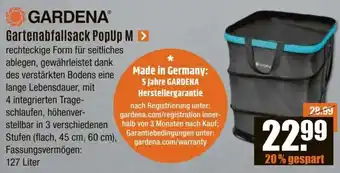 V Baumarkt GARDENA Gartenabfallsack PopUp M Angebot