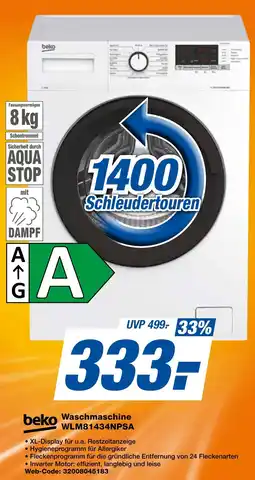 expert Techno Land beko Waschmaschine WLM81434NPSA Angebot