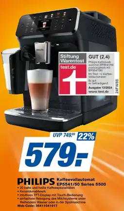 expert Techno Land PHILIPS Kaffeevollautomat EP5541/50 Series 5500 Angebot