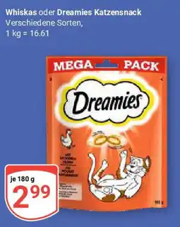 Globus Whiskas oder Dreamies Katzensnack Angebot