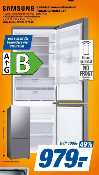 expert Techno Land SAMSUNG Kühl-Gefrierkombination RB53DG706BS9EF Angebot