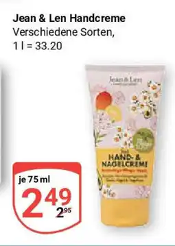 Globus Jean & Len Handcreme Angebot
