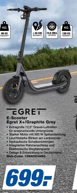 expert Techno Land EGRET E-Scooter Egret X+/Graphite Grey Angebot