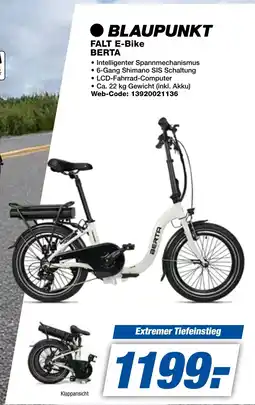 expert Techno Land BLAUPUNKT FALT E-Bike BERTA Angebot