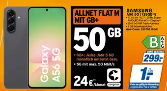 expert Techno Land SAMSUNG Galaxy A56 5G + ALLNET FLAT M MIT GB+ 50GB Angebot