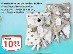 Globus Flauschdecke mit passendem Stofftier Angebot
