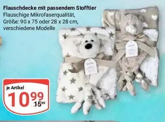 Globus Flauschdecke mit passendem Stofftier Angebot