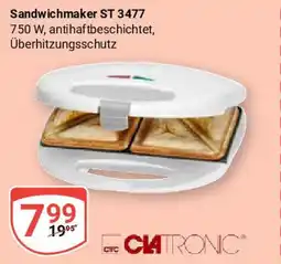 Globus CLATRONIC Sandwichmaker ST 3477 750W Angebot