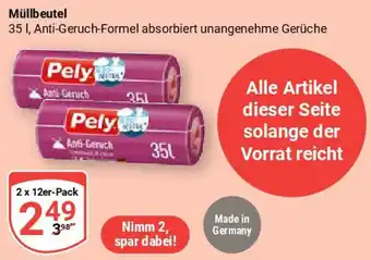 Globus Pely Müllbeutel 2 x 12er-Pack Angebot