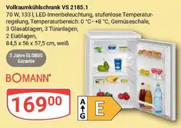 Globus BOMANN Vollraumkühlschrank VS 2185.1 Angebot