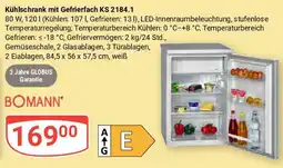 Globus Kühlschrank mit Gefrierfach KS 2184.1 BOMANN Angebot