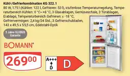 Globus BOMANN Kühl-/Gefrierkombination KG 322.1 Angebot