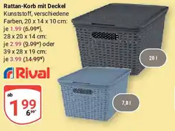 Globus Rattan-Korb mit Deckel 20 x 14 x 10 cm Angebot
