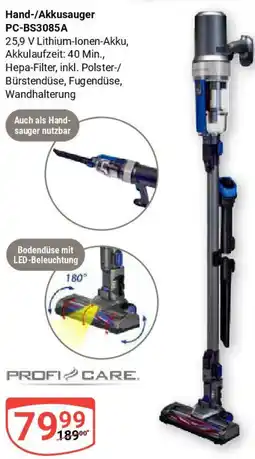 Globus PROFI CARE. Hand-/Akkusauger PC-BS3085A Angebot