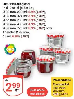 Globus OHO OHO Einkochgläser Ø82 mm Angebot