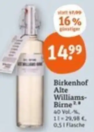 tegut Birkenhof Alte Williams- Birne Angebot